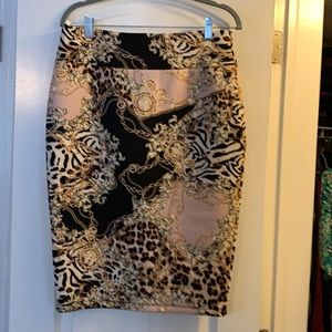Leopard pencil skirt